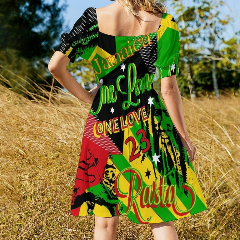 open lace back dress Amazon.com: Srengjodk Jamaica Flag Patterned Maxi Dress - Jamaican Evening  Party Dress main image 0
