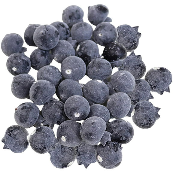 60pcs Artificial Blueberries Realistic Foam Fake Blueberry Fruits for Craft, Home Decor, Kitchen, Food Photography & Cabinet Props