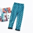 thumbnail image 2 of GYRATEDREAM 2-8T Toddler Kid Little Girls Colorful Mermaid Print Ankle Leggings Fleece Lined PU Tight Trouser, 2 of 3