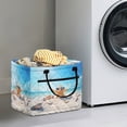thumbnail image 2 of HELLHERO Starfish Soft Quilted Laundry Basket for Bathroom Dorm, Polyester Room Decor Quilted Storage Basket with Waterproof, 2 of 6