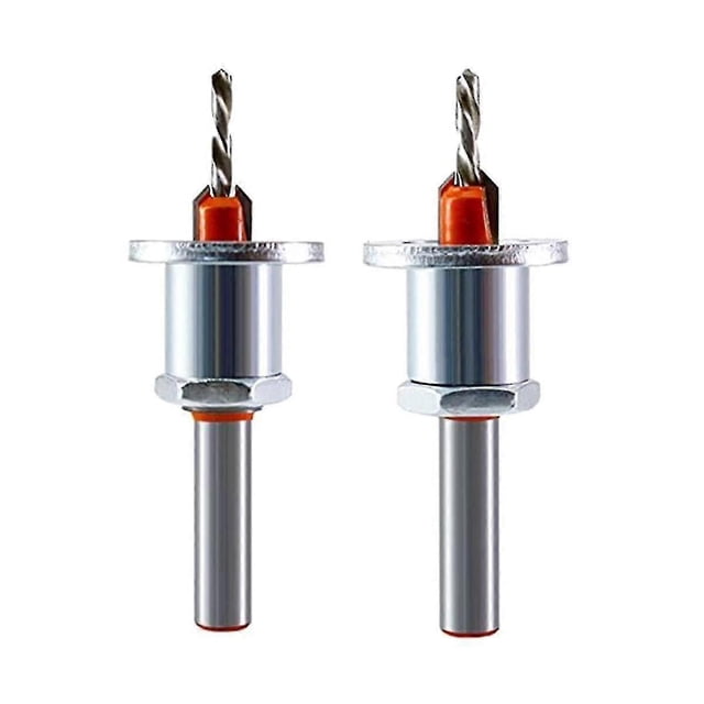 Paquete de 2 avellanadores de metal de 8 mm con tope de profundidad, brocas para taladrar madera y metal para trabajos de carpintería, plástico