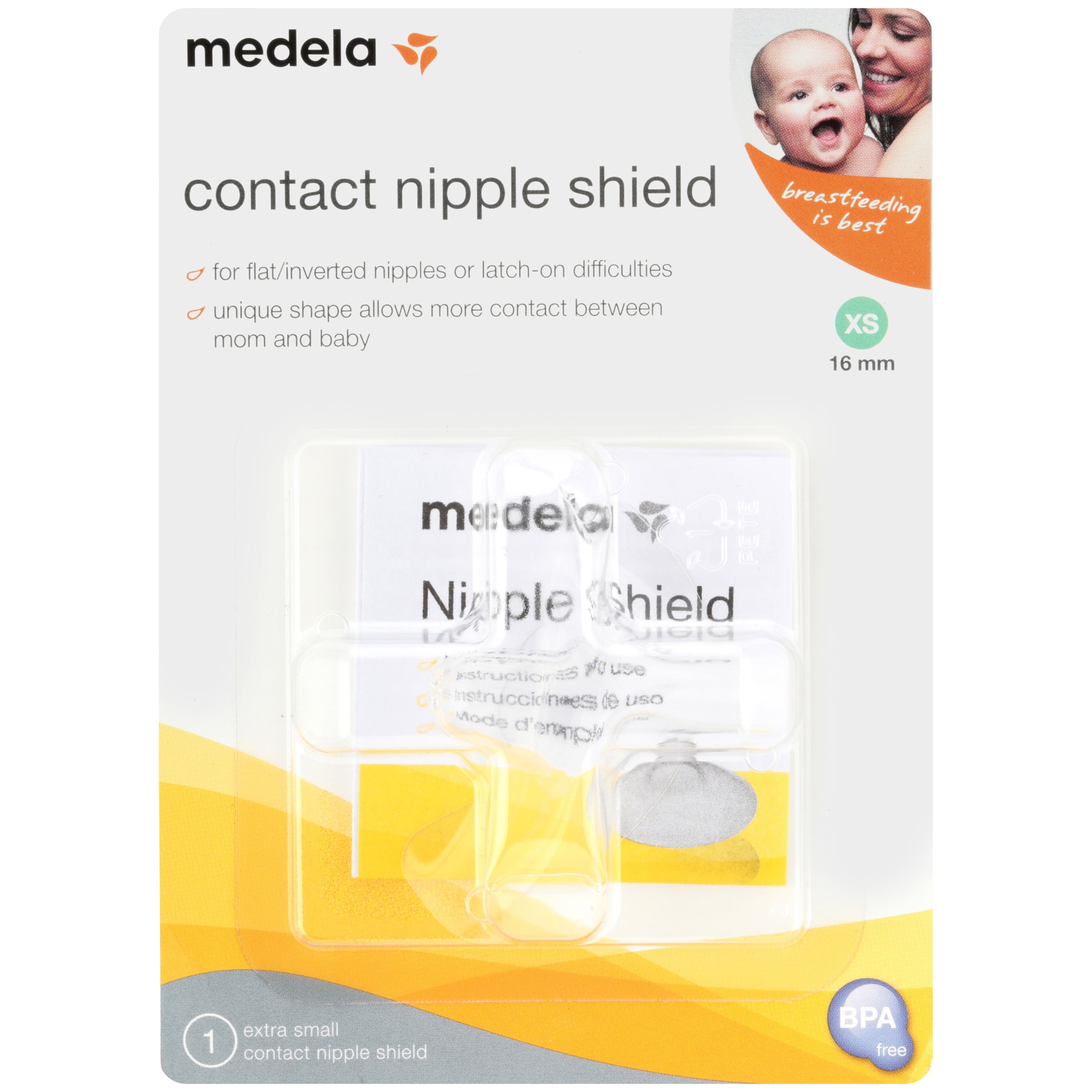 Small, 16mm nipple shield Medela 16 mm Contact Nipple Shields with Case 