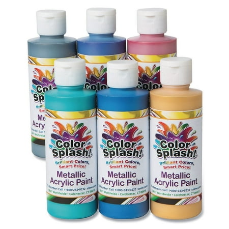 UPC: 0840614116588 | Color Splash!® Metallic Acrylic Paint Assortment  8-oz. (Set of 6)
