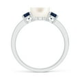 thumbnail image 2 of ANGARA Freshwater Cultured Pearl & Blue Sapphire Engagement Ring in 14K White Gold for Women | June Birthstone, Birthday, Anniversary, Jewelry Gift for Women | Pearl Ring, 2 of 11