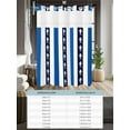 thumbnail image 6 of No Hook Cloth Fabric Shower Curtain with Snap in Liner, Coastal Shark Waterproof Shower Curtains Set with See Through Top Window, Ocean Navy Blue White Stripe Geometric Bath Curtains Shower 66"x72", 6 of 6