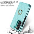 thumbnail image 3 of Decase Compatible with Samsung Galaxy Z Fold7,Wallet Case with Ring and Credit Card Holder, Cash Slot, Premium Diamond Leather Magnetic Clasp Kickstand Heavy Duty Protective Cover,Green, 3 of 6