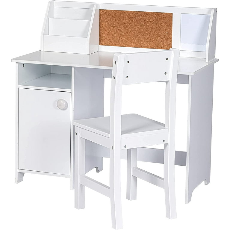 UTEX Single Door White Kids Study Desk With Storage