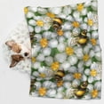 thumbnail image 6 of Naloa Bees and Flower Dog Blanket, 3 Sizes Cat Blanket for Indoor Cats Large Medium Small Dog Gifts-Large, 6 of 8