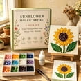 thumbnail image 5 of Sea Glass Art Kit for Adults, Rustic Sunflower Green Leaf Mosaic DIY Craft Kit, Complete Color Beads Base Stand Step-by-Step Tutorial For Stress Relief Hobby, 5 of 6
