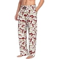 thumbnail image 2 of Uemuo Mushroom Pattern Men's Wide Leg Palazzo Lounge Pants with Pockets Light Weight Loose Comfy Casual Pajama Pants-, 2 of 9