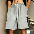thumbnail image 3 of Afelkas Men's Loose Basketball Shorts with Drawcord Waist Breathable Mesh Trunks for Court Games Heavy Training and Active Summer Wear Gray,L, 3 of 6