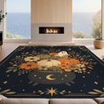 thumbnail image 2 of Design&I 4'x6' Washable Area Rug Dark Autumn Witchy Floral Scene Halloween Motif with Ghost for Dorm Room, Living Apartment, Flatweave Daily Traffic Ready, 2 of 7