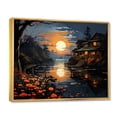 thumbnail image 2 of Designart "Lakehouse Dockside Charm Pointillism II" Landscapes Floater Framed Canvas Art Print, 2 of 7