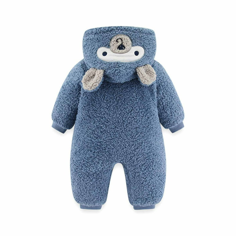 gakvbuo Clearance Items All 2022!Teddy Bear Onesie Baby Newborn Snowsuit  Plush Cute Winter Coat Warm Hooded Footie Fleece Jumpsuit Rompers For  Infant Girls Boys 