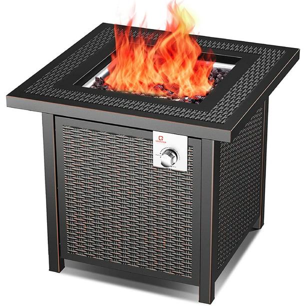 Btu Auto Ignition Gas Fire Pit Table, Patio Gas Fire Pit Table