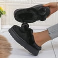 thumbnail image 5 of Fuzzy House Slippers for Women Memory Foam Suede Platform Mini Boots Plush Fleece Mules Clogs 2025 Indoor Outdoor House Shoes, 5 of 7