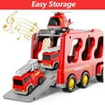 thumbnail image 5 of Fire Truck Toy, 5-in-1 Fire Car Truck for Boys 3 4 5 6 Years Old, Fire Trucks Toddler Toys for Boys Age 3-6 Christmas Birthday Gift Car Sets with Light Sound, 5 of 8
