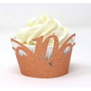 All About Details 10 Cupcake Wrappers,12pcs (Glitter Copper)