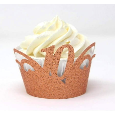 All About Details 10 Cupcake Wrappers,12pcs (Glitter Copper)