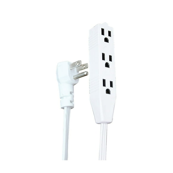 Xtricity - 3 Outlet Grounding Electric Extension Cord, 3 Meter Length, For Indoor Use, White
