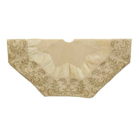 UPC 086131457869 product image for Kurt Adler 50-inch Gold and Ivory Sequin Tree skirt | upcitemdb.com