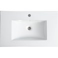 thumbnail image 4 of 30 Inch White Ceramic Bathroom Sink - Large 29.62"x18.54" Basin. Material, Easy To Clean, Sleek Design For , Maintenance, Style, 4 of 5