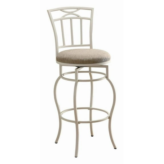 Upholstered Bar Stool Beige and Eggshell