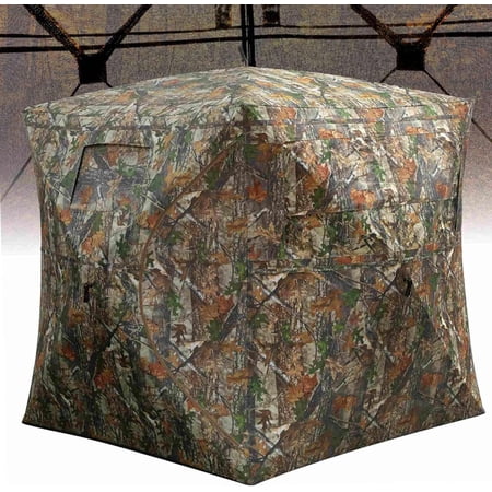 2-4 Person Hunting Shelter Waterproof Camouflage Tent with Quiet Magnetic Door Easy to Carry Suitable for Deer and Turkey Hunting