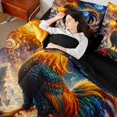 thumbnail image 5 of Erosebridal Rooster Twin Bedding, Celestial Moon Bedding Comforter Set, Black Reversible 7pcs, 5 of 6