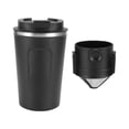 thumbnail image 2 of Vaso portátil de material acero inoxidable taza de aislada al vacío con tapa con de para viajes al para bebidas frías y calientes a 380ml negro perfecl Vasos aislados, 2 of 8