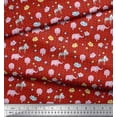 thumbnail image 3 of Soimoi Poly Georgette Fabric Cloud,Star & Cute Elephant Kids Decor Fabric Printed Yard 42 Inch Wide, 3 of 3