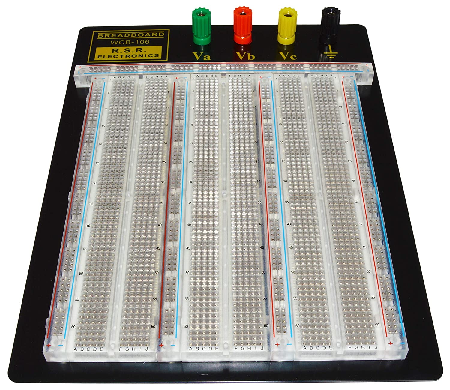 Solderless Clear Breadboard - 2,390 Tie Points, 4 Binding Posts, 9.4" x 7.7"
