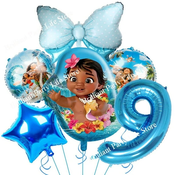 Globos de princesa Moana para decoración de fiesta de cumpleaños, conjunto de globos con número de 32 pulgadas, suministros para fiesta de Baby Shower, Maui