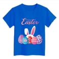 thumbnail image 4 of MIASHUI T-Shirt à Manches Courtes pour Enfants Joyeuses Pâques Imprimé Œuf Bunny, Bleu, 6-7 Ans, 4 of 4