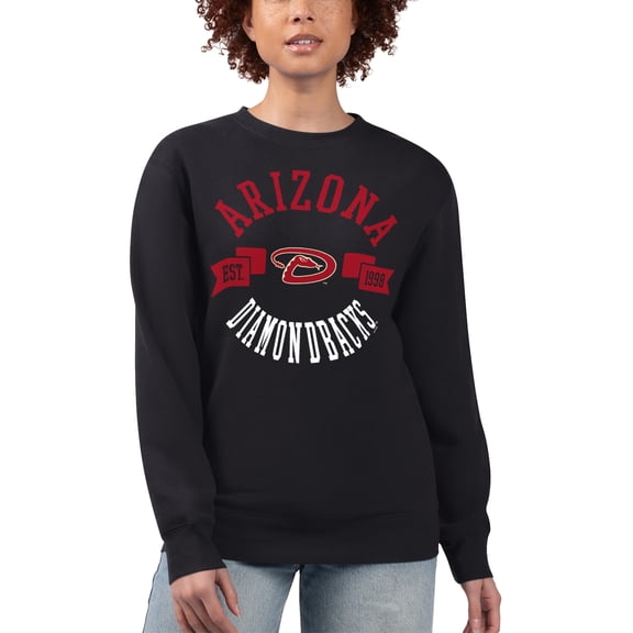 Women's G-III 4Her by Carl Banks Black Arizona Diamondbacks Team Logo Fleece Pullover Sweatshirt