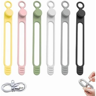 15Pcs Reusable Silicone Cable Ties - Adjustable Cord Organizer Straps For Wires, Chargers, Headphones, Kitchen, Office, Travel (Multi-Color)