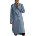 thumbnail image 1 of Yuyuzo Overcoats for Women Long Sleeve Full Length Lapel Neck Button Solid Color Coats with Pockets, 1 of 5