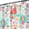 thumbnail image 3 of Colorful Mermaid Princess Pattern Shower Curtain 36"x72" ,Bathroom Decorative Shower Curtains Set with 12 Hooks,Modern Waterproof Washable Shower Curtain, 3 of 6