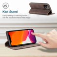 thumbnail image 4 of Dteck Case for Apple iPhone 12 Pro Max, Retro Style Wallet Phone Case Stand Credit Card Slot Premium Protective PU Leather Flip Magnetic Case Cover, Coffee, 4 of 6