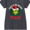 thumbnail image 2 of Dr. Seuss - The Grinch This Is Me Being Jolly - Toddler And Youth Girls Fleece Dress, 2 of 4