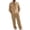 Khaki, variant on Migroa Mens 2 Pieces Cotton Linen Set Long Sleeve Shirts Casual Drawstring Yoga Pants Loose Fit Straight Legs Beach Trousers Summer Beach Wedding Outfits Black L