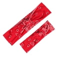 thumbnail image 2 of Jusqu'à 10$ Bandeau Sport Rouge Séchage Rapide Nœud de Sueur Bandeau Croisé (2 Pcs), 2 of 3
