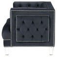 thumbnail image 4 of ACME Ansario Chaise en Velours Capitonné en Charbon, 4 of 7