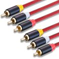 thumbnail image 2 of Cable Rca De Audio Y Vídeo De 10 Pies, 3 Rca Macho A 3 Rca Macho, Cable Av Compuesto Chapado En Oro De 24 Quilates, Compatible Con Decodificador, Amplificador De Altavoz, Reproductor De Dvd Y Más (10, 2 of 5
