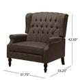 thumbnail image 6 of Llinc Store 29.25 " Wide Seat Recliner Wingback Lying Chair for Living Room, Large Push Back Chair with Footrest, Brown, 6 of 9