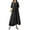 Black, variant on ZANZEA Women Short Sleeved Kaftan Long Dress Solid Color Ruffled Maxi Dresses