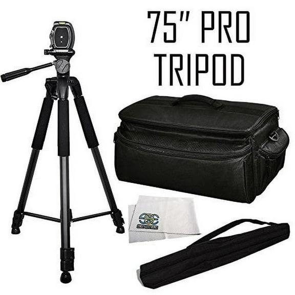 Ultimaxx Lightweight 75" Tripod with Water-Resistant, Heavy Duty Camcorder Carrying Case