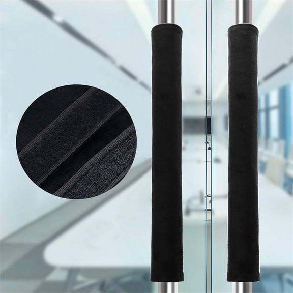 Set of 2 Refrigerator Door Handle Cover for Kitchen,Anti-Static Protector,Keep off Liquid Fingerprints Food Stains,Perfect for Fridge Oven Microwave Grill (15.35*5.5 Black)