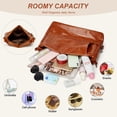 thumbnail image 4 of HONGLONG Tote Shoulder Bag Zipper Crossbody Bag for Women，Leather Handbag for Travel Work and School，Brown, 4 of 9