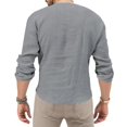 thumbnail image 5 of Men's Long Sleeve Button,V-Neck Long Sleeve Shirt,Cotton Blend for a Preppy or Smart Casual Vintage Look | Men's Button Shirts, 5 of 5